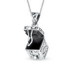 Religious Ichthys Jesus Locket Box Pendant .925 Sterling Silver Momenta Holder - Image 2