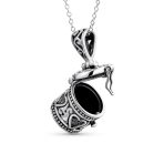 Vintage-Style Heart Prayer Box Locket Necklace Pendant .925 Sterling Silver - Image 2