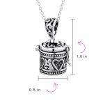 Vintage-Style Heart Prayer Box Locket Necklace Pendant .925 Sterling Silver - Image 4