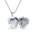 Simple Keepsake Puff Heart Shaped Photo Locket Necklace Pendant .925 Sterling Silver - Image 4