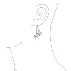 Christmas Snowflake Drop Dangle Earrings in Polished  Sterling Silver - Image 3