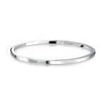Classic Plain Solid 2MM Flat Edge Stackable .925 Sterling Silver Bangle Bracelet
