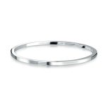 Classic Plain Solid 2MM Flat Edge Stackable .925 Sterling Silver Bangle Bracelet