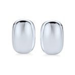Geometric Rectangular Clip-On Earrings in Sterling Silver for Non-Pierced Ears - Image 2