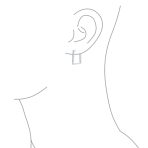 Geometric Rectangle CZ Hoop Earrings 14K Gold Plated Sterling Silver Channel Set - Image 3