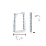Geometric Rectangle CZ Hoop Earrings 14K Gold Plated Sterling Silver Channel Set - Image 4