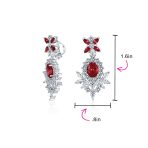 Cocktail Leaf Motif Cubic Zirconia Black White CZ Chandelier Clip-On Earrings - Image 18