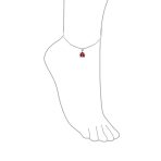 Lucky Red Ladybug Charm Anklet Ankle Bracelet Sterling Silver 9.75 Inch - Image 3