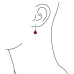 Romantic Craved Floral 3D Red Rose Flower Stud Earrings Sterling Silver Lever back - Image 7