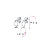 Dainty Ichthys Pendant Necklace & Stud Earrings - Sterling Silver Jewelry Set - Image 6