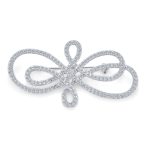 Fashion Statement Large Swirl Cubic Zirconia Art Deco Style Infinity Brooch Scarf Pin Silver Plated