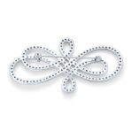 Fashion Statement Large Swirl Cubic Zirconia Art Deco Style Infinity Brooch Scarf Pin Silver Plated - Image 2