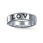 Sentimental Word Engraved LOVE WAITS Purity Ring Band Sterling Silver - Image 3