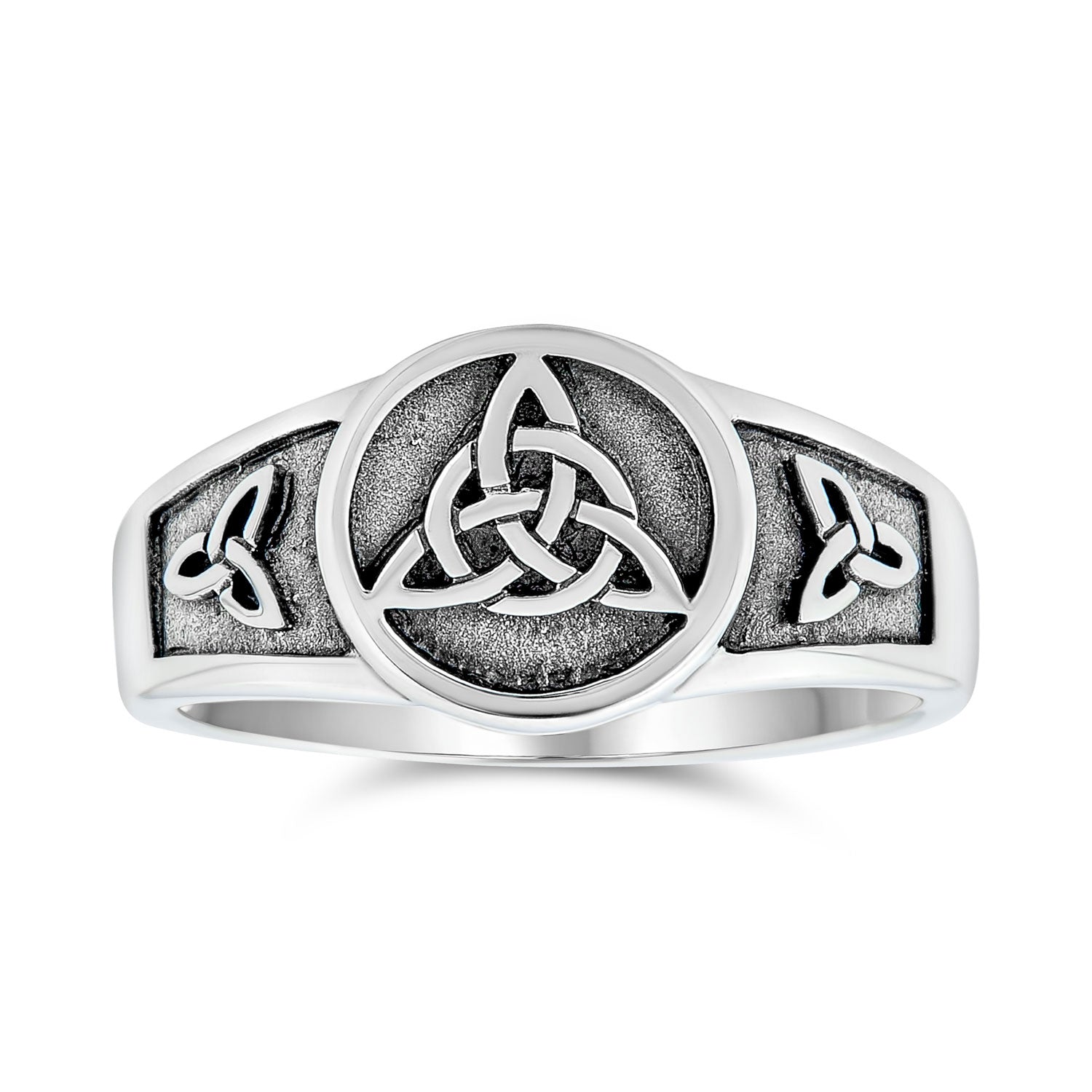silver-ring-celtic-triquerta-knot_ps-tr3811_1 Ancient Viking Celtic Infinity Trinity Knot Triquetra Signet Ring Oxidized .925 Sterling Silver - Image 1