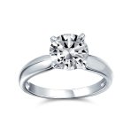 Timeless Promise 2CT CZ Round Solitaire Engagement Ring Thin Band Silver