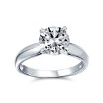 Timeless Promise 2CT CZ Round Solitaire Engagement Ring Thin Band Silver
