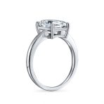 2.5CT Cubic Zirconia Emerald Cut CZ Solitaire Engagement Ring Sterling Silver - Image 2