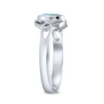 Celtic Iridescent Labradorite Stone Trinity Knot Friendship Triquetra Ring .925 Sterling Silver - Image 4