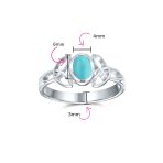 Celtic Iridescent Labradorite Stone Trinity Knot Friendship Triquetra Ring .925 Sterling Silver - Image 7