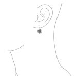 Rose Flower Drop Earrings French Wire Black Oxidized Sterling Silver - Image 9