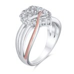 Romantic CZ Pave Cubic Zirconia Intertwined Infinity Forever Heart Promise Ring Rose Gold Sterling Silver - Image 2