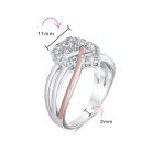 Romantic CZ Pave Cubic Zirconia Intertwined Infinity Forever Heart Promise Ring Rose Gold Sterling Silver - Image 5