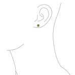 Set of 2 Round Red Green CZ Stud Earrings Sterling Silver 7MM - Image 13