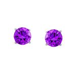Round Brilliant Cut CZ Stud Earrings Screw Back Rose Gold Sterling Silver 5-9 MM - Image 15