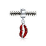 Red Crystal Kiss Lip Dangle Charm Bead .925 Sterling Silver for Bracelet - Image 2