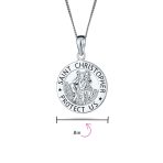 Parton Of Safe Travel Protect Us Religious Medal Saint Christopher Pendant Necklace Sterling Silver - Image 4