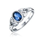 Oval Gemstone Celtic Trinity Knot Ring for BFF Sorority Sister Sterling Silver - Image 19