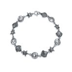 Nautical Sand Dollar Starfish Seashell Charm Bracelet & Stud Earrings Set Silver - Image 3