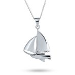 Nautical Sailboat Pendant Necklace for Sea Lovers Silver