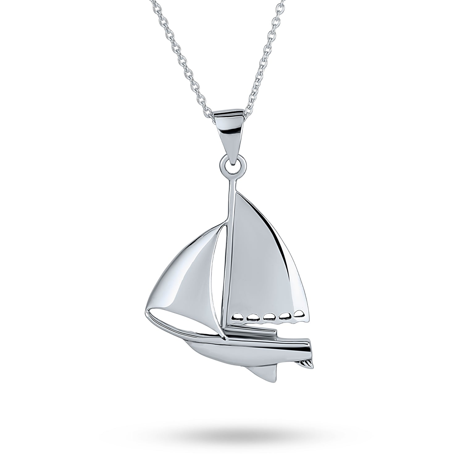 silver-ship-boat-sail-necklace-pendant_ps-jp065_1 Nautical Sailboat Pendant Necklace for Sea Lovers Silver - Image 1