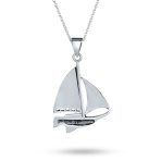 Nautical Sailboat Pendant Necklace for Sea Lovers Silver - Image 2