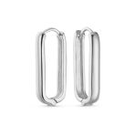 Minimalist Geometric CZ Hoop Earrings in Gold-Plated Sterling Silver - Image 2