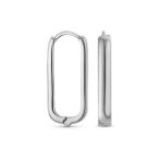 Minimalist Geometric CZ Hoop Earrings in Gold-Plated Sterling Silver - Image 4