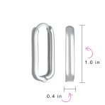 Minimalist Geometric CZ Hoop Earrings in Gold-Plated Sterling Silver - Image 8