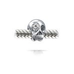 Set of 3 Halloween Skeleton Skull CZ Eye & Solid Black Crystal Spacer Charm Bead - Image 6