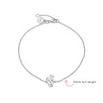 Whimsical Heart Eyes & Crown Smiling Skull Anklet Ankle Bracelet .925 Sterling Silver Adjustable - Image 4
