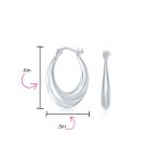 Round Crescent Tapered Tube Hoop Earrings Sterling Silver Hinged Notched Post - Image 4
