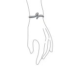 Exotic Bangle Bracelet with Cubic Zirconia in Rhodium Plated Finish - Image 8