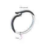 Exotic Bangle Bracelet with Cubic Zirconia in Rhodium Plated Finish - Image 11