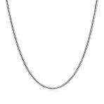 Unisex 3MM Sterling Silver Snake Chain Necklace 8-Sided Made in Italy - Image 5