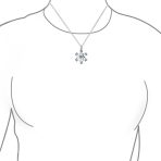 Holiday Winter Snowflake Ice Blue CZ Necklace & Earrings Set Sterling Silver - Image 5