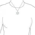 Classic Snowflake Pendant Necklace Polished Sterling Silver for Christmas Party - Image 3