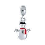 Christmas Charm Bead Frosty Snowman Dangle for Bracelets Sterling Silver - Image 2