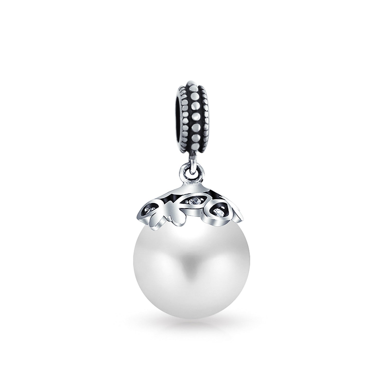 silver-south-sea-pearl-bead_n-pbx-hsd-249-az_1 Bali Filigree Cap Pearl Heart Dangle Charm Bead Silver - Image 1