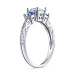 3CT CZ Three Stone Past Present Future Cubic Zirconia Engagement Ring .925 Sterling Silver - Image 4