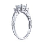 3CT CZ Three Stone Past Present Future Cubic Zirconia Engagement Ring .925 Sterling Silver - Image 3